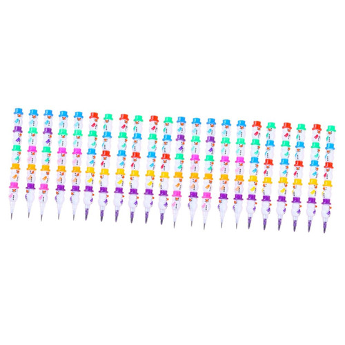 PRETYZOOM 40 Pcs Snowman Pencil Non-sharpening Pencils Xmas Stationery Gift Christmas Writing Pencils Snowman Stackable Pencils 5 in 1 Point Pencils Party Supplies Variable Plastic Office