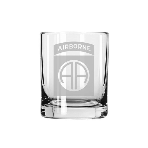 US Army - 82nd Airborne Division SSI Shoulder Sleeve Patch Etched Rocks Glass