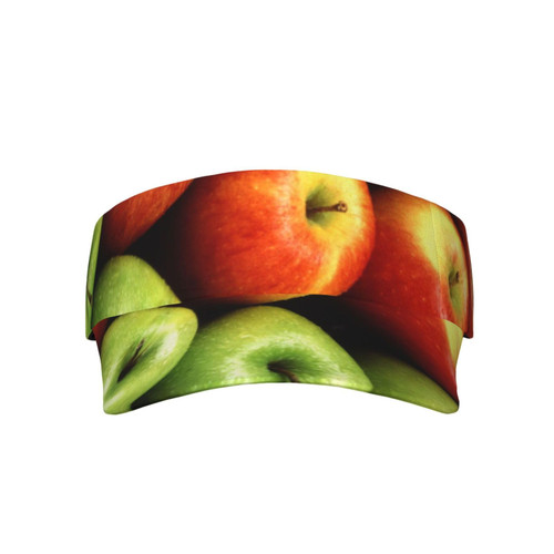 Fruit Print Sun Visor Hat Visor Cap Adjustable Empty Top Sun Hat for Outdoor Beach Travel Black