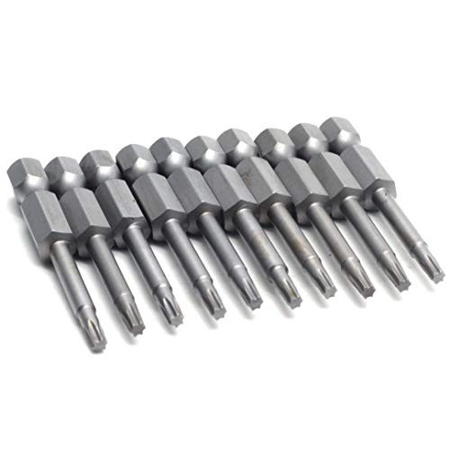 Mecion 10Pcs 1/4" Hex Shank Magnetic 4x50mm T10 Type Torx Screwdriver Bits