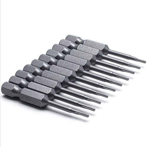 Mecion 10Pcs 1/4" Hex Shank Magnetic 4x50mm T5 Type Torx Screwdriver Bits