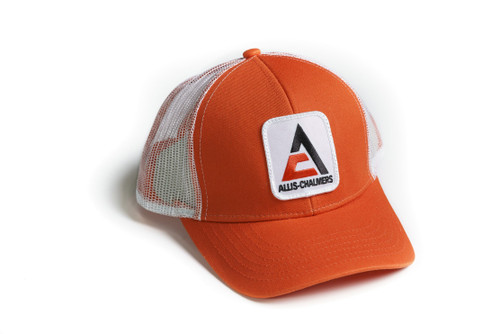 CYOIDAI J&D Productions, inc. Allis Chalmers Tractor Hat, New Logo, Orange with White mesh Back