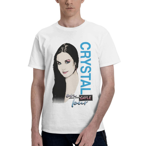 Men's Crystal Music Gayle Short Sleeve Graphic Tee Shirt,Classic Colorful Crew Neck T-Shirts Apparel Top for Men White Large