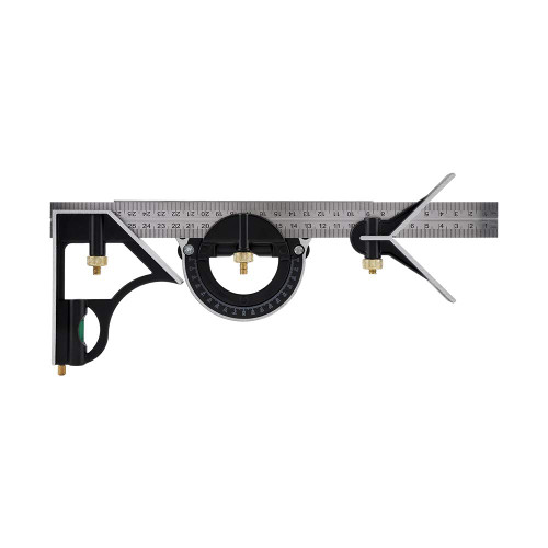 Right Angle Ruler, Stainless Steel Combination Engineer Ruler 300Mm MultiFunctional Adjustable Square Right Measuring Tool12.014.72InBlack