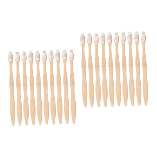 HEALLILY 20 Pcs Bamboo Toothbrush Set Soft Bristle Toothbrush Toothbrushes Disposable Toothbrush Soft Toothbrush Tooth Brush Natural Bamboo Toothbrush White Bamboo Brush Wooden Aldult