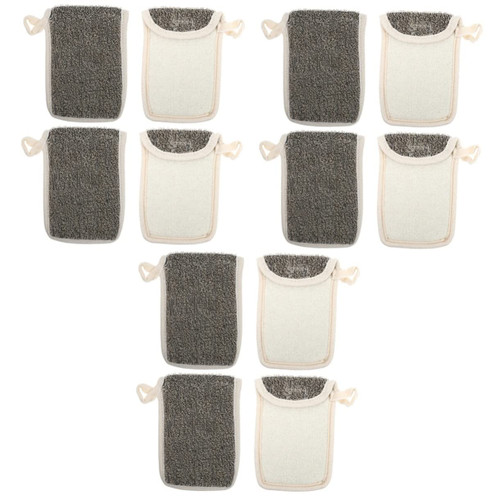 SOLUSTRE 12 Pcs Black Linen Soap Bag Exfoliating Soap Pouch Soap Storage Bag Pouch Bag Bubble Foam Net Mesh Soap Bag for Shower Bar Soap Bag Flax Portable Bubble Bag
