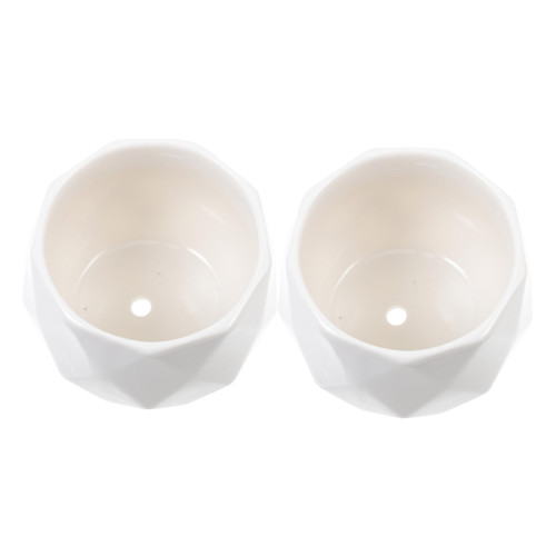 JEWEDECO 2pcs Ceramic Succulent Flower Pot Planter Pots for Indoor Plants Mini Planter Indoor Pots for Plants Flower Vases Decorative Bonsai Pot White Succulents Ceramic Basin Ceramics