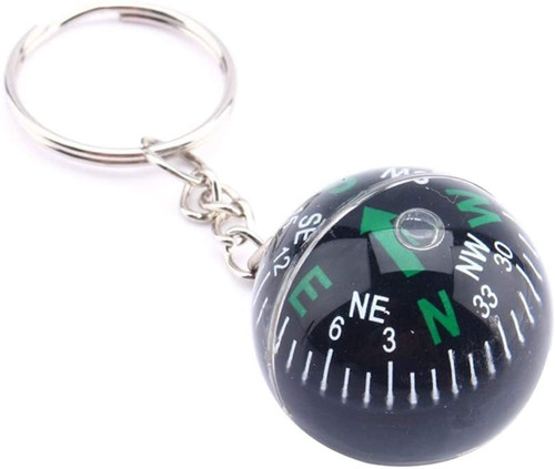 YANHAO 30mm Spherical Ball Compass Keychain for Outdoor Camping Hiking Survival