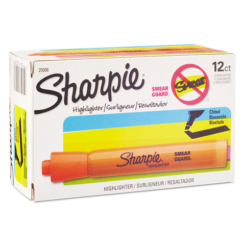 Sharpie 25006 Accent Tank Style Highlighter Chisel Tip Orange Dozen