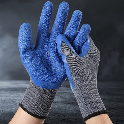 12 - Pairs Nitrile Coated Work Gloves, Foam Nitrile Palms for Flexible No Slip Grip, Abrasion Resistant, Warehouse Handling, Landscaping, Home Improvement, Auto Work, Construction,Large