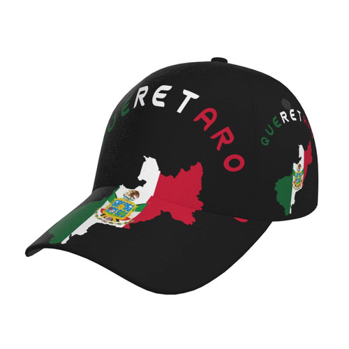 Flag of Queretaro Unisex 3D Print Classic Baseball Cap Snapback Flat Bill Hip Hop Hats Fashion Black