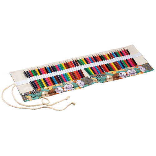 Fox Valley Traders Colored Pencil Roll, 48-Piece Set (Cats)