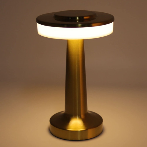 OUKENS Portable LED Table Lamp, Retro Touch Control 3 Levels Color Temperature Rechargeable Table Lamp Night Light, Nightstand Lamp Bedside Lamp for Hotel (Golden)