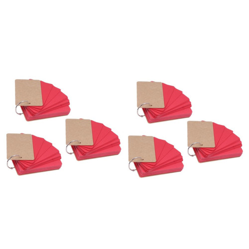 LALAFINA 6 Pcs Blank Study Cards Card Stock Kraft Notebooks Mini Notebook Binder Memo Scratch Pads DIY Greeting Cards Mini Memo Mini Binder Clips Pocket Notepad Hand Drawn Card Ring