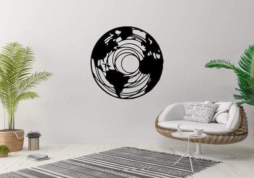 Wall Sticker World Map Continents Land Earth Globe Vinyl Mural Decal Art Decor EH3056
