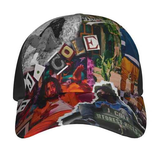 J Rapper Cole Singer Collage Baseball Cap Unisex Casual Adjustable Hat Outdoor Sun Caps Black J Rapper Cole Singer Collage Baseball Cap Unisex Casual Adjustable Hat Outdoor Sun Caps Black