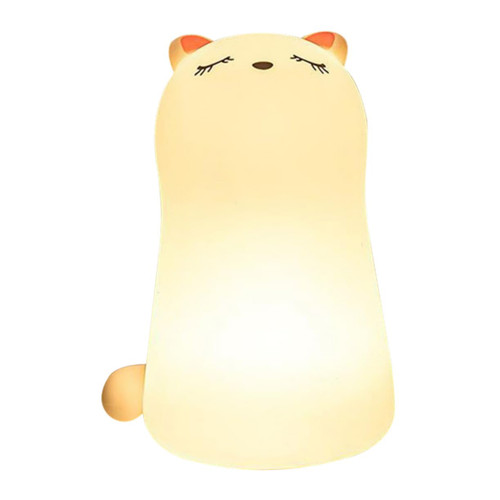 DOITOOL 1pc Cat Pat Light Indoor Atmosphere Lamp Indoor Light Adornment Led Cute Night Light Cat Shaped Table Lamp Scene Lamp Decor Silicone Night Lamp USB Lamp White Kitten Touch Abs Baby