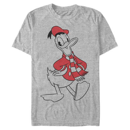 Disney Big Classic Mickey Donald Holiday Fill Men's Tops Short Sleeve Tee Shirt, Athletic Heather, 4X-Large Tall