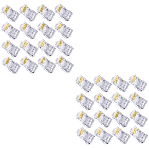 OSALADI 200 PCS Through Hole Network Crystal Network Cable Plug Cable Modular Plug Pass Through Ethernet Insert cat6 Cable Connector cat 5 Ends Patch Cable Crystal Head Crimp White