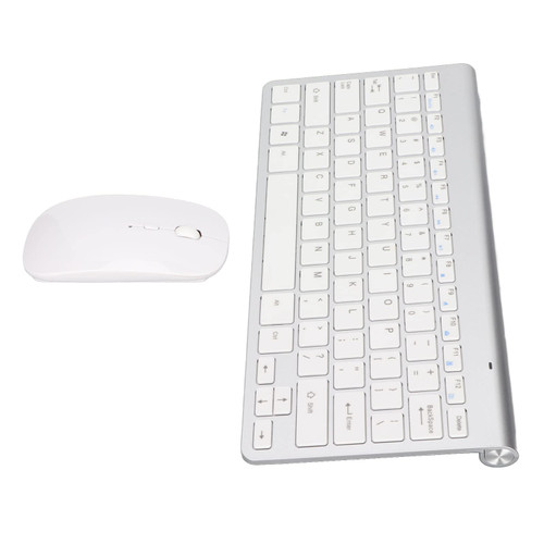 Jectse Wireless Keyboard Mouse Combo, 78 Keys Ultra Slim Portable Ergonomic Keyboard with Wireless Mouse Computer Keyboard Mouse for Laptop (Silver)