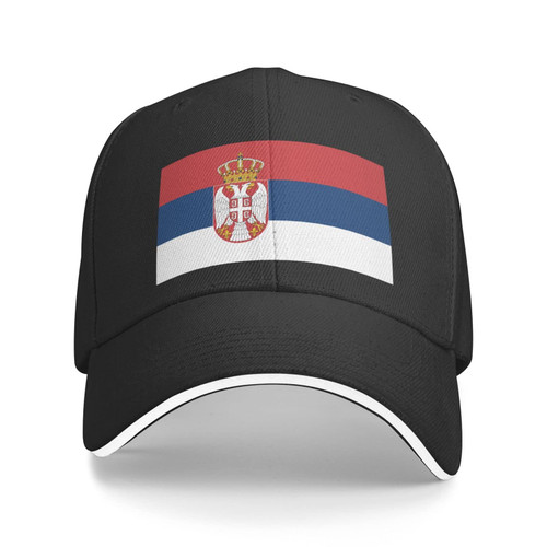Serbian Flag Baseball Golf Cap Casquette Outdoor Trucker Hats Adjustable Custom Black