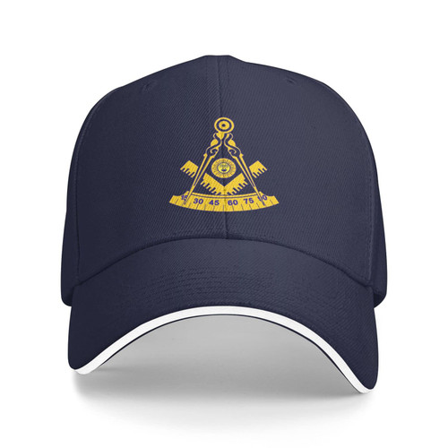 Past Master Masonic Emblem Baseball Golf Cap Casquette Outdoor Trucker Hats Adjustable Custom Navy Blue