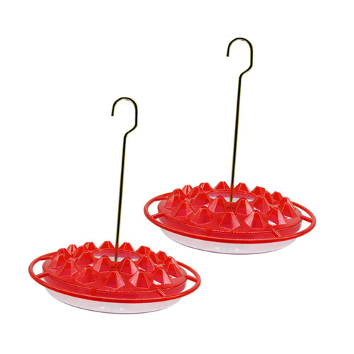 SUPVOX 2pcs Bird Feeder Finch Feeder Birds Feeders for Outside Window Birdfeeder Bird Water Feeder Hummingbird Bird Round Plastic Food Plate