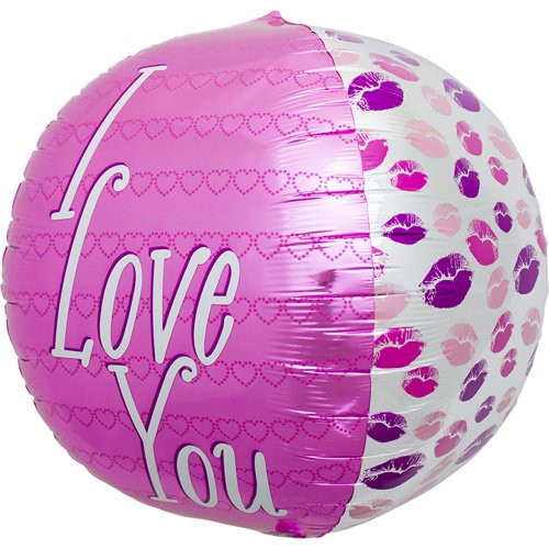 Northstar Balloons I Love You Kisses Sphere Helium Foil Balloon - 17 inch