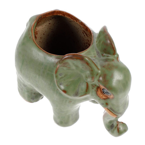 BCOATH 1pc Elephant Succulent Flower Pot Elephant Succulent Pots Indoor Plant Pots with Drainage Ceramic Planters Pots Resin Planter Succulent Plant Pots Office Bonsai Stand Ceramics Desk
