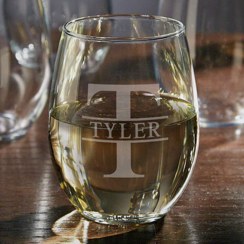 Oakmont Stemless Custom Engraved Wine Glass (Personalized Product)