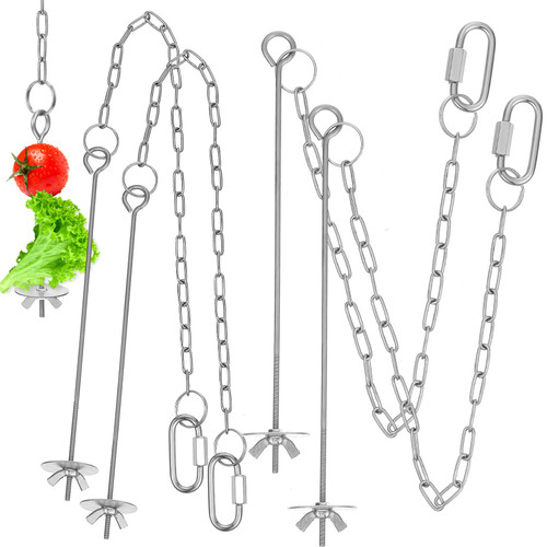 Chicken Veggies Skewer Fruit Holder - 4Pcs Chicken Vegetable Hanging Feeder Chicken Treat Feeder Chicken Coop Accessories Chicken Feeder Hanging Feeder Toy with Chain for Hens Bird Chicken Veggies Skewer Fruit Holder - 4Pcs Chicken Vegetable Hanging Feeder Chicken Treat Feeder Chicken Coop Accessories Chicken Feeder Hanging Feeder Toy with Chain for Hens Bird