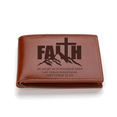 THTCSQ Christian Gifts Leather Wallet Faith Can Move Mountains Leather Wallet Bible Verse Faith Religious Christian for Women Men (Faith can move mountains) THTCSQ Christian Gifts Leather Wallet Faith Can Move Mountains Leather Wallet Bible Verse Faith Religious Christian for Women Men (Faith can move mountains)