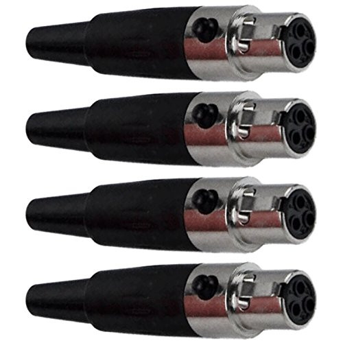 CESS TA3F 3-Pin Mini XLR Cable Female Connector Adapter for Mic Microphone - Mini XLR Jack,3 Pin (jcx) (4 Pack)