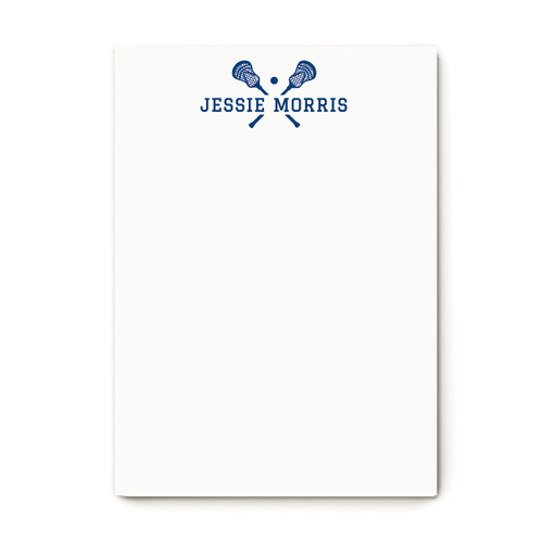 Personalized Lacrosse Stick and Ball NOTEPAD Stationery for Boys, Girls, Teen or Coach - LACROSSE NOTEPAD