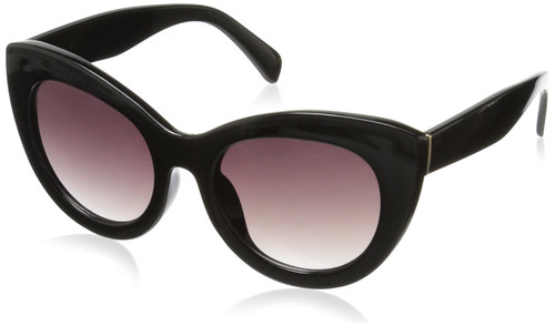 Foster Grant Women's Jet Set 2 Cat-Eye Reading Sunglasses, Black/Smoke Gradient, 53 mm, +2.50