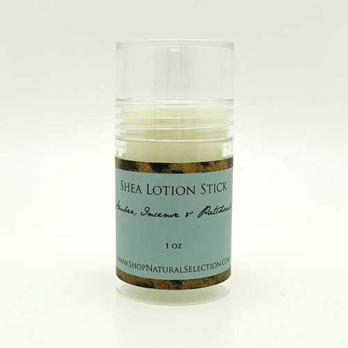 1 oz All Natural Shea Lotion Stick - Amber, Incense & Patchouli