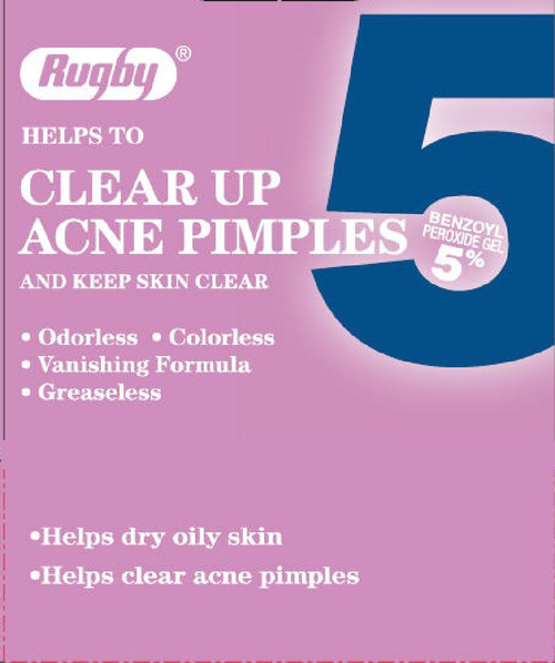 Rugby Acne Medication 5, Benzoyl Peroxide 5%, 1 Ounce Lotion Per Pack (4 Packs)