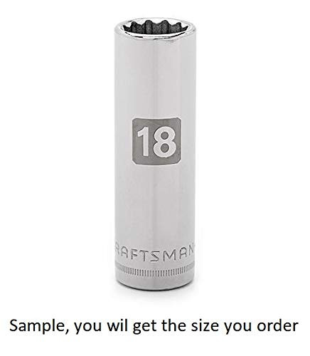 Craftsman 12 point Socket for 3/8 Inch drive, Easy to Read Dual-Mark Laser Etched Metric MM (12MM)