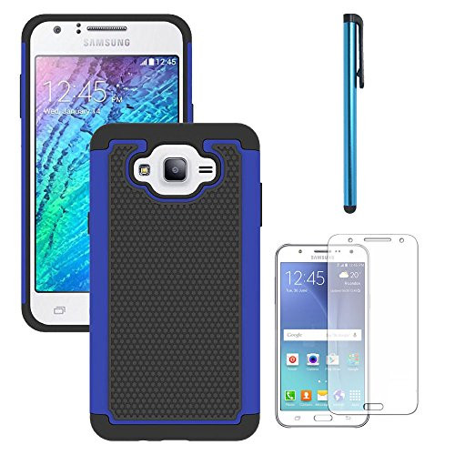 Galaxy J7 Neo J701M/J7 Nxt J701F/J7 Core J701 Case, With Screen Protector, Telegaming Dual Layer Armor Case Drop Protection TPU & Hard PC Back Cover For Samsung Galaxy J7 Neo/J7 Core Duos Blue