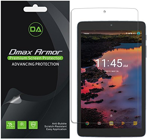 Dmax Armor [3-Pack] for Alcatel A30 Tablet 8" Screen Protector, Anti-Bubble High Definition Clear Shield - Lifetime Replacement