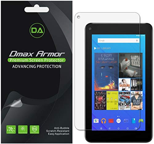 Dmax Armor [3-Pack] for Ematic 7 inch Tablet (EGQ375BL) Screen Protector, Anti-Bubble High Definition Clear Shield - Lifetime Replacement