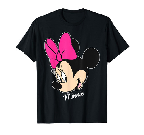 Disney Mickey And Friends Minnie Mouse Big Face T-Shirt, Black, Small