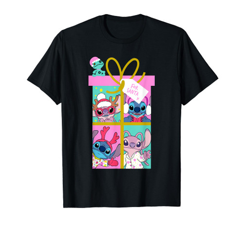 Disney Lilo & Stitch Christmas Angel & Stitch Gift For Santa T-Shirt