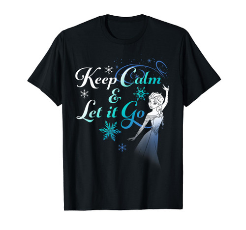 Disney Frozen Elsa Keep Calm & Let It Go Snowflake Portrait T-Shirt