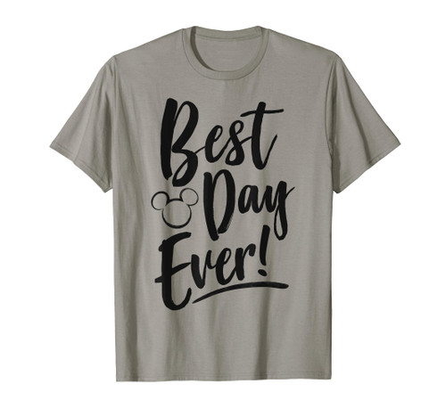 Disney Mickey And Friends Best Day Ever Text Short Sleeve T-Shirt