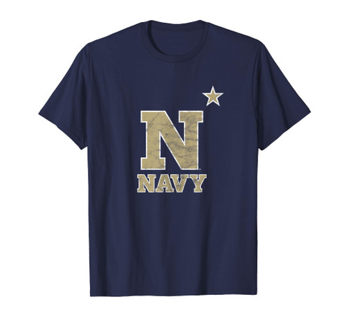 US Naval Academy Navy Midshipmen Distressed Primary T-Shirt