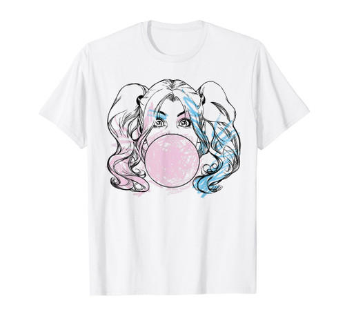 DC Comics Batman Harley Quinn Crayon Outline T-Shirt