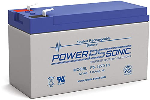 Power Sonic PS-1270 Rechargeable Sealed Lead Acid Battery 12V 7AH for General Purpose, Medical, Emergency Lighting, Fire and Security with F1 Terminals