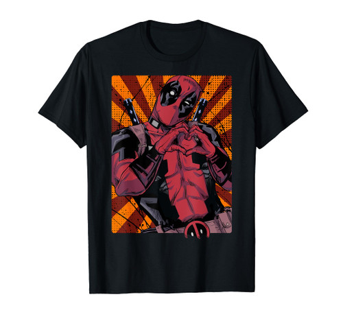 Marvel Deadpool Heart Hands Portrait T-Shirt