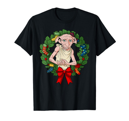 Harry Potter Christmas Dobby Wreath T-Shirt